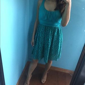 Turquoise floral dress